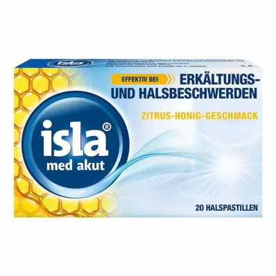 ISLA MED aštrios citrusinių vaisių ir medaus pastilės, 20 vnt
