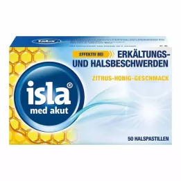 ISLA MED aštrios citrusinių vaisių ir medaus pastilės, 50 vnt