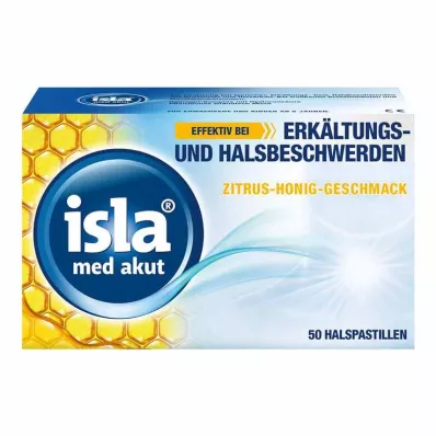 ISLA MED aštrios citrusinių vaisių ir medaus pastilės, 50 vnt