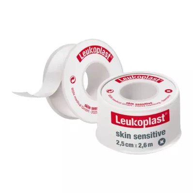 LEUKOPLAST Skin Sensitive 2,5 cmx2,6 m su apsauginiu žiedu, 1 vnt