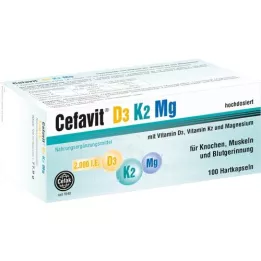 CEFAVIT D3 K2 Mg 2 000 TV kietosios kapsulės, 100 vnt