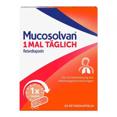 MUCOSOLVAN Kartą per parą vartojamos pailginto atpalaidavimo kapsulės, 20 vnt