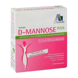 D-MANNOSE PLUS 2000 mg lazdelės su vitaminais ir mineralais, 15X2,47 g