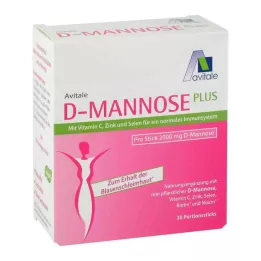 D-MANNOSE PLUS 2000 mg lazdelės su vitaminais ir mineralais, 30X2,47 g