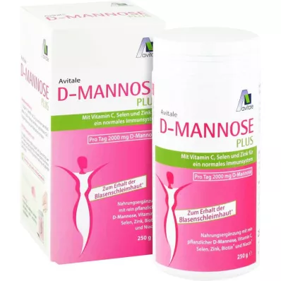 D-MANNOSE PLUS 2000 mg milteliai su vitaminais ir mineralais, 250 g