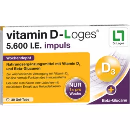 VITAMIN D-LOGES 5 600 I.U. impulsų savaitinis sandėlis KTA, 30 vnt