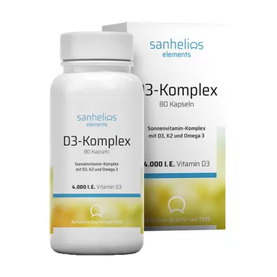 Sanhelios Vitamin D3 saulės vitaminų kompleksas su K2, 80 vnt