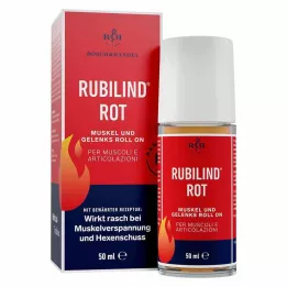 RUBILIND raudonasis raumenų ir sąnarių roll-onas, 50 ml
