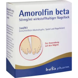 AMOROLFIN beta 50 mg/ml nagų lakas, kurio sudėtyje yra veikliosios medžiagos, 3 ml