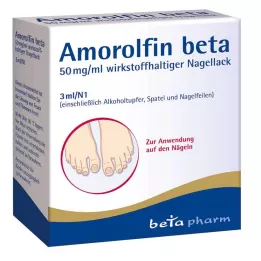 AMOROLFIN beta 50 mg/ml nagų lakas, kurio sudėtyje yra veikliosios medžiagos, 3 ml