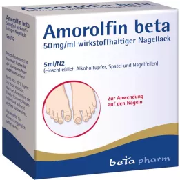 AMOROLFIN beta 50 mg/ml nagų lako, kurio sudėtyje yra veikliosios medžiagos, 5 ml