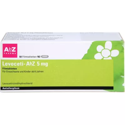 LEVOCETI-AbZ 5 mg plėvele dengtos tabletės, 50 vnt