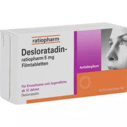 DESLORATADIN-ratiopharm 5 mg plėvele dengtos tabletės, 50 vnt