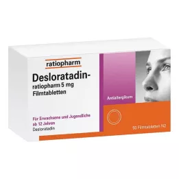 DESLORATADIN-ratiopharm 5 mg plėvele dengtos tabletės, 50 vnt