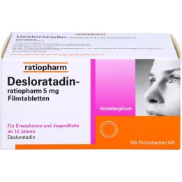 DESLORATADIN-ratiopharm 5 mg plėvele dengtos tabletės, 100 vnt