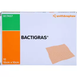 BACTIGRAS Antiseptinė parafino marlė 10x10 cm, 10 vnt