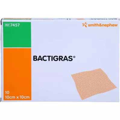 BACTIGRAS Antiseptinė parafino marlė 10x10 cm, 10 vnt