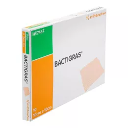 BACTIGRAS Antiseptinė parafino marlė 10x10 cm, 10 vnt