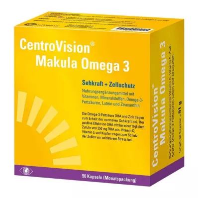 CENTROVISION Macula Omega-3 kapsulės, 90 kapsulių