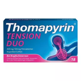 THOMAPYRIN TENSION DUO 400 mg/100 mg plėvele dengtos tabletės, 18 vnt