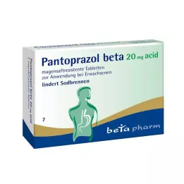 PANTOPRAZOL beta 20 mg rūgšties enterinėmis plėvele dengtos tabletės, 7 vnt