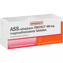 ASS-ratiopharm PROTECT 100 mg enteriniu būdu dengtos tabletės, 50 vnt