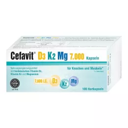 CEFAVIT D3 K2 Mg 7000 TV kietosios kapsulės, 100 vnt