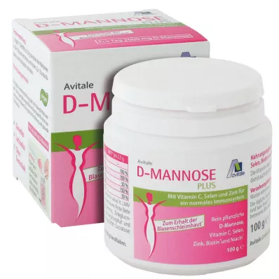 D-MANNOSE PLUS 2000 mg milteliai su vitaminais ir mineralais, 100 g