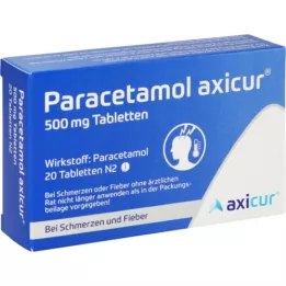PARACETAMOL axicur 500 mg tabletės, 20 vnt