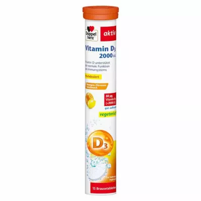Doppelherz Vitamin D3 2000 TV šnypščiosios tabletės, 15 vnt
