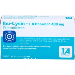 IBU-LYSIN 1A Pharma 400 mg plėvele dengtos tabletės, 10 vnt