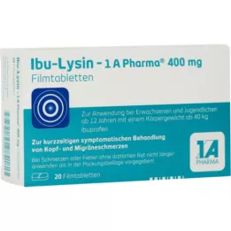 IBU-LYSIN 1A Pharma 400 mg plėvele dengtos tabletės, 20 vnt