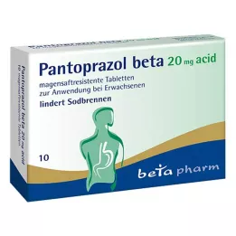 PANTOPRAZOL beta 20 mg rūgšties enterinėmis plėvele dengtos tabletės, 10 vnt
