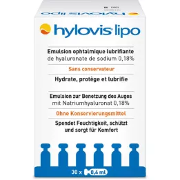 HYLOVIS Lipo akių lašai, 30X0,4 ml, vienos dozės pipetės