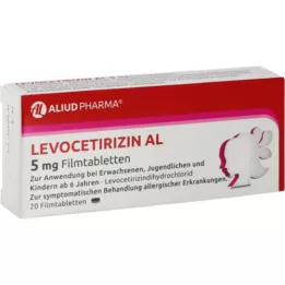 LEVOCETIRIZIN AL 5 mg plėvele dengtos tabletės, 20 vnt