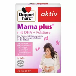 DOPPELHERZ Mum plus su DHA+ folio rūgšties kapsulės, 30 vnt