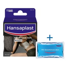 HANSAPLAST Sportinė kineziologinė juosta 5 cmx5 m juoda, 1 vnt