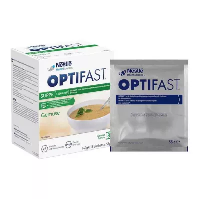 Optifast sriubos daržovių milteliai, 8X55 g