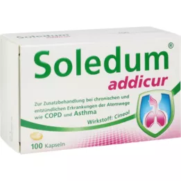 SOLEDUM addicur 200 mg enteriniu būdu dengtos minkštosios kapsulės, 100 vnt