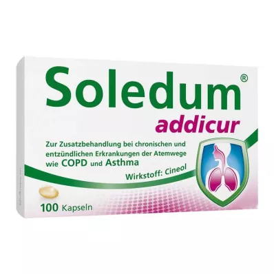 SOLEDUM addicur 200 mg enteriniu būdu dengtos minkštosios kapsulės, 100 vnt SOLEDUM addicur 200 mg enteriniu būdu dengtos minkštosios kapsulės, 100 vnt