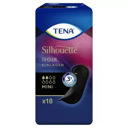 TENA SILHOUETTE Inkrustacijos mini noir, 18 vnt