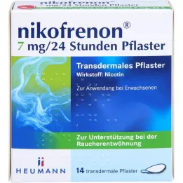 NIKOFRENON 7 mg/24 val. transderminis pleistras, 14 vnt