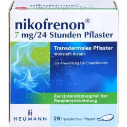 NIKOFRENON 7 mg/24 val. transderminis pleistras, 28 vnt