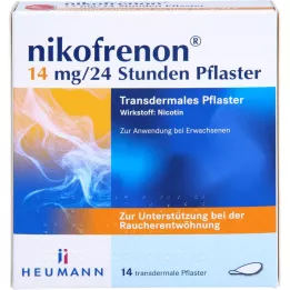 NIKOFRENON 14 mg/24 val. transderminis pleistras, 14 vnt