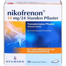 NIKOFRENON 14 mg/24 val. transderminis pleistras, 28 vnt