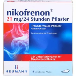 NIKOFRENON 21 mg/24 val. transderminis pleistras, 14 vnt