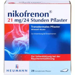 NIKOFRENON 21 mg/24 val. transderminis pleistras, 28 vnt