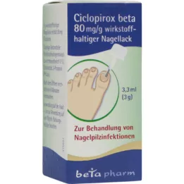 CICLOPIROX beta 80 mg/g nagų lako, kurio sudėtyje yra veikliosios medžiagos, 3,3 ml