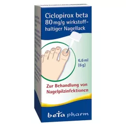 CICLOPIROX beta 80 mg/g nagų lako, kurio sudėtyje yra veikliosios medžiagos, 6,6 ml