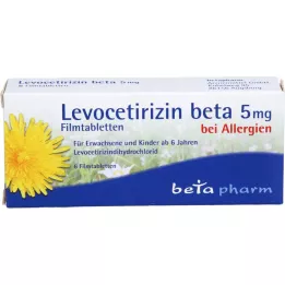 LEVOCETIRIZIN beta 5 mg plėvele dengtos tabletės, 6 vnt